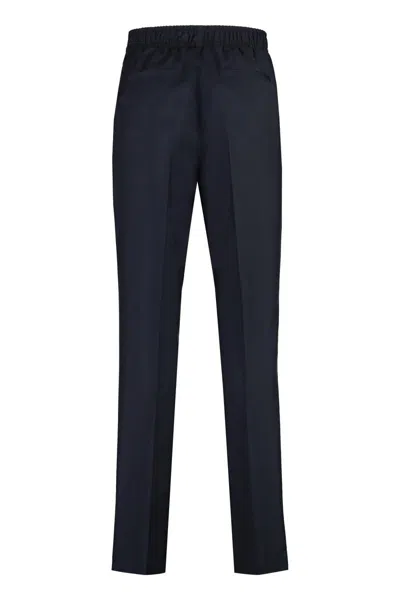 Givenchy Mens Satin-panel Flared Wool-blend Trousers Navy In Blue