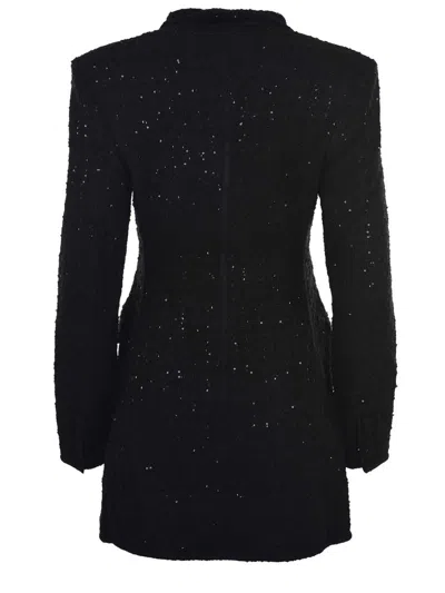 Rotate Birger Christensen Rotate Buttoned Longline Coat In Black