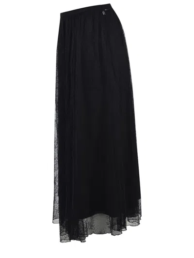 Rotate Birger Christensen Floral-lace Midi Skirt In Black