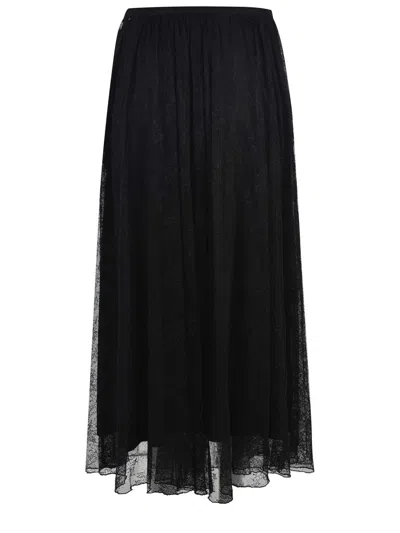 Rotate Birger Christensen Floral-lace Midi Skirt In Black