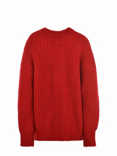 Rotate Birger Christensen Rotate Birgerchristensen Oversized Sweater In Red