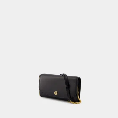 Tory Burch Robinson Wallet On Chain -  - Leather - Black