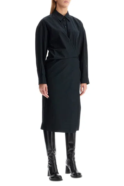 Shop Lemaire Twisted Midi Dredd In Black