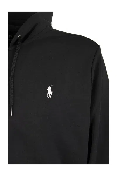 Polo Ralph Lauren Cotton Blend Sweatshirt With Logo Iconic Embroidery In Black