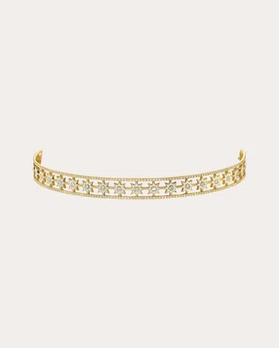 Colette Jewelry Women's Diamond & 18k Gold White Star Enamel Choker In White