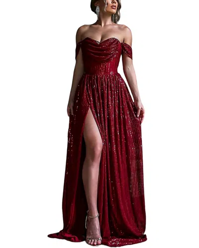 Juliet Roses Maxi Dress In Red
