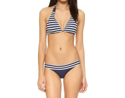 Shoshanna Stripe Halter String Bikini Top In Navy/white In Multi
