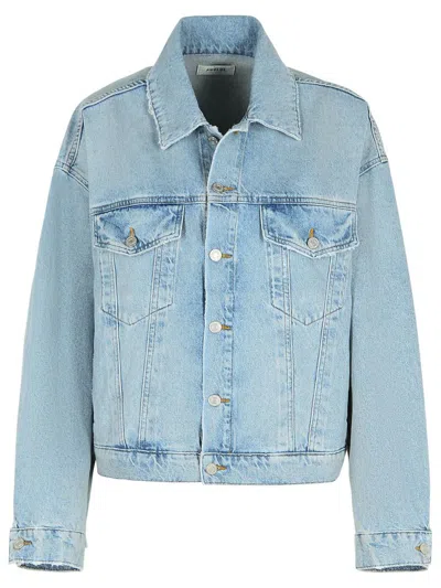 Shop Agolde 'dalton' Light Blue Denim Jacket