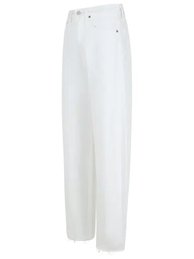 Agolde Ren High Rise Wide Leg Jeans In Tarte In White