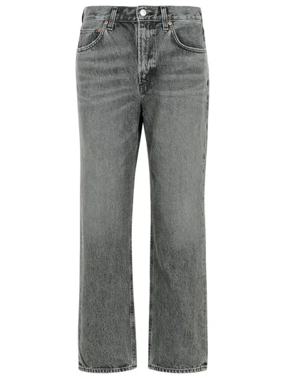 Agolde Valen High Rise Straight Jeans In Gray