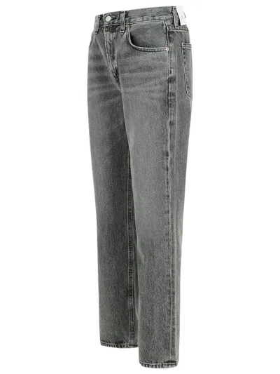 Agolde Valen High Rise Straight Jeans In Gray