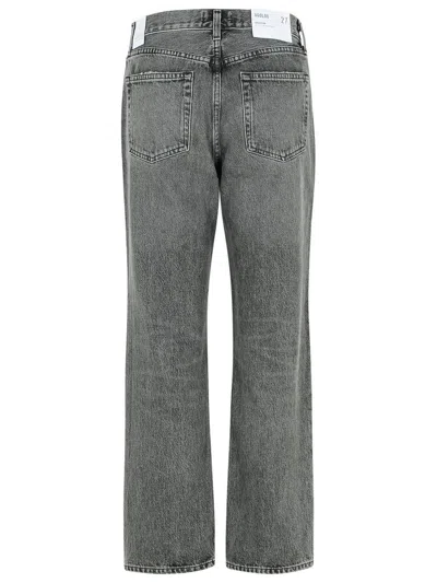 Agolde Valen High Rise Straight Jeans In Gray