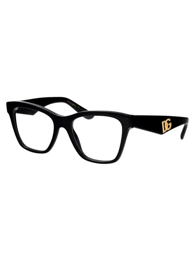 Dolce & Gabbana Square-frame Clear-lenses Glasses In 501 Black