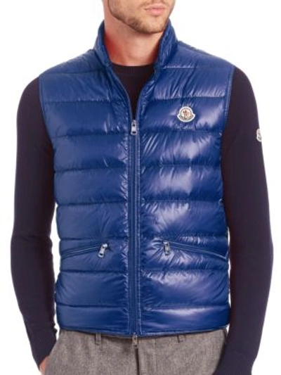 Shop Moncler Gui Puffer Vest In Bright Blue