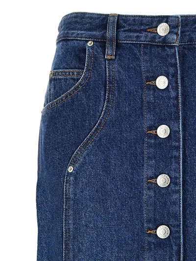 Isabel Marant Étoile Marant Etoile Vandy Denim Cotton Skirt In Blue