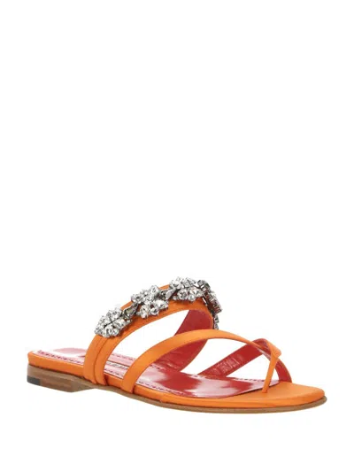 Manolo Blahnik Susa Crossover Straps Sandals In Dora