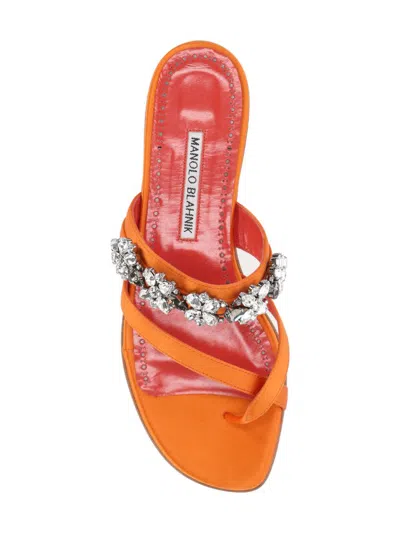 Manolo Blahnik Susa Crossover Straps Sandals In Dora