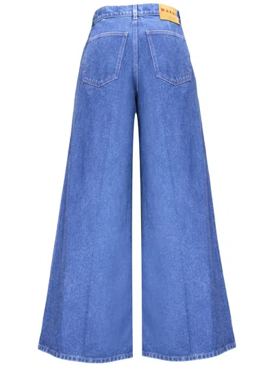 Marni Organic-cotton Wide-leg Jeans In Blue