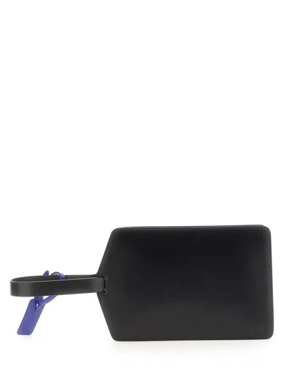 Off-white Zip Tie Medium Clutch In Colour Black In Black