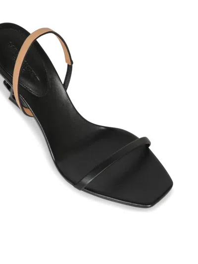 Saint Laurent Opyum Leather Sandals In Black