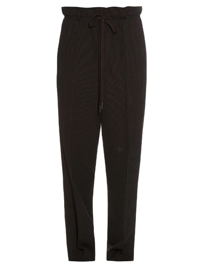 Helmut Lang Pinstriped Dropped-crotch Trousers In Black