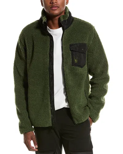 Spyder Teddy Fleece Jacket In Green