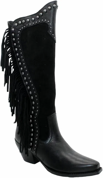 Volatile Palomino Lather Boot In Black In Black