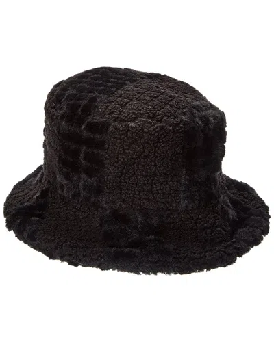 Surell Accessories Textured Bucket Hat In Black