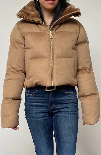 Nicole Benisti Women's Jayne Cropped Down Puffer Jacket In Brown