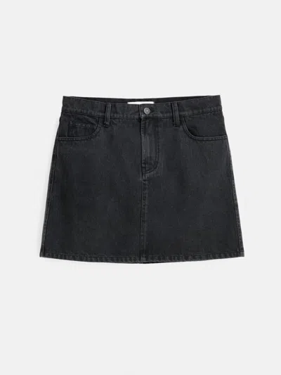 Alex Mill Ange Mini Skirt In Black Denim In Washed Black