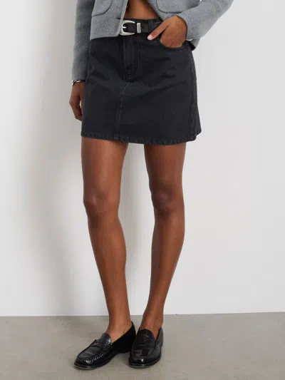 Alex Mill Ange Mini Skirt In Black Denim In Washed Black