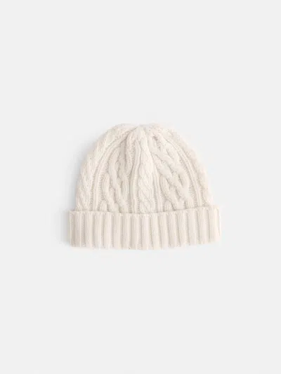 Alex Mill Aran Cable Beanie In Wool In Arctic