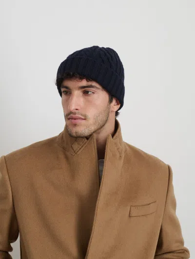 Alex Mill Aran Cable Beanie In Wool In Navy