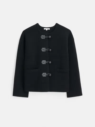 Alex Mill Aubrey Sweater Jacket In Merino Wool In Black