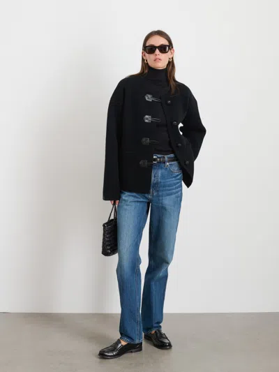 Alex Mill Aubrey Sweater Jacket In Merino Wool In Black