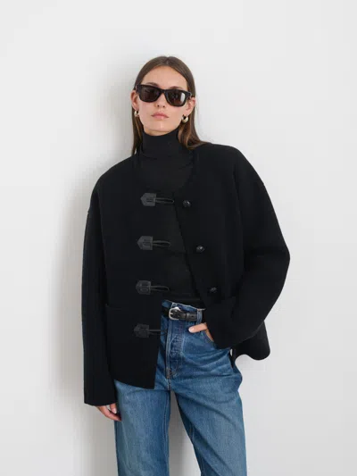 Alex Mill Aubrey Sweater Jacket In Merino Wool In Black