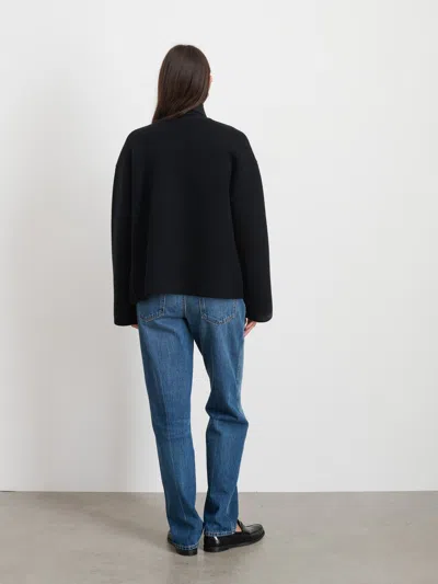 Alex Mill Aubrey Sweater Jacket In Merino Wool In Black