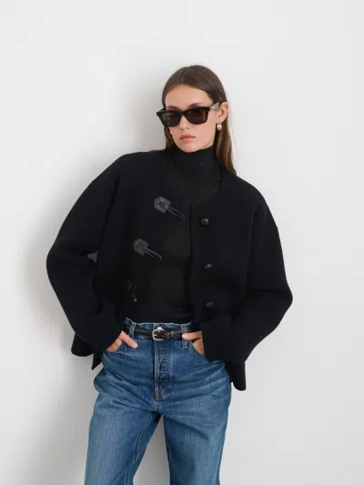 Alex Mill Aubrey Sweater Jacket In Merino Wool In Black
