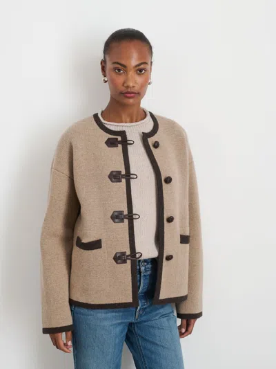 Alex Mill Aubrey Sweater Jacket In Merino Wool In Oatmeal