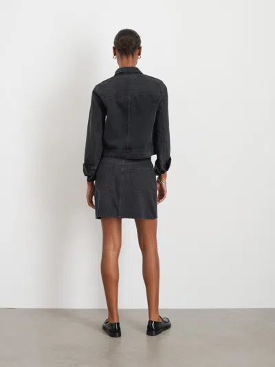 Alex Mill Betty Cropped Jacket In Black Denim In Washed Black