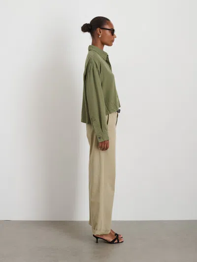Alex Mill Gemma Oversized Washed Lyocell Shirt In Faded Olive