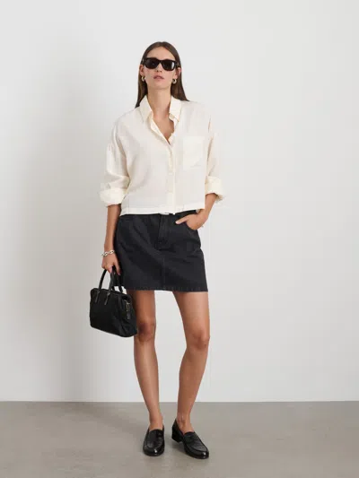 Alex Mill Cropped Gemma Shirt In Ivory