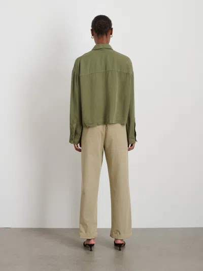 Alex Mill Gemma Oversized Washed Lyocell Shirt In Faded Olive