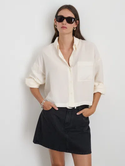 Alex Mill Cropped Gemma Shirt In Ivory