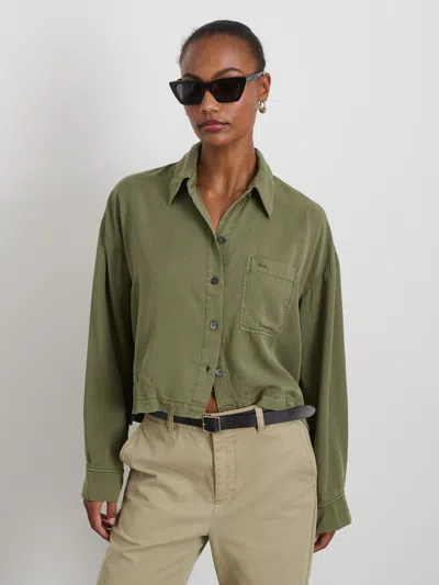 Alex Mill Gemma Oversized Washed Lyocell Shirt In Faded Olive