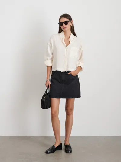 Alex Mill Cropped Gemma Shirt In Ivory
