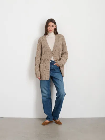 Alex Mill Dayana Cardigan In Alpaca In Heather Camel