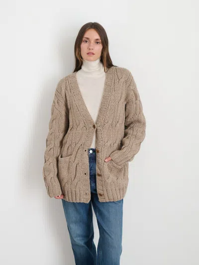 Alex Mill Dayana Cardigan In Alpaca In Heather Camel