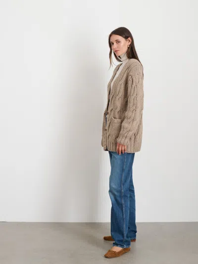 Alex Mill Dayana Cardigan In Alpaca In Heather Camel