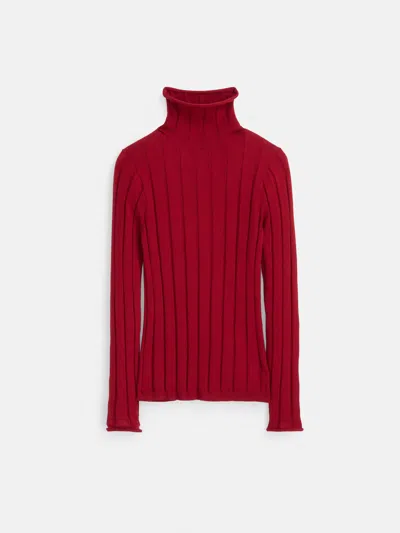 Alex Mill Ellie Ribbed Turtleneck In Cotton Cashmere In Cabernet